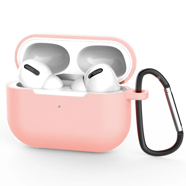 Ally Apple Airpods Pro İnce Slim Silikon Kılıf+Anahtarlık - Açık Pembe