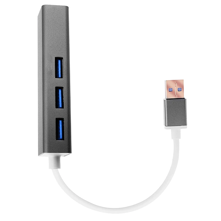 Gigabit Usb 3 Port Usb 3.0 Çoklayıcı Ve Eternet Adeptörü - Gri