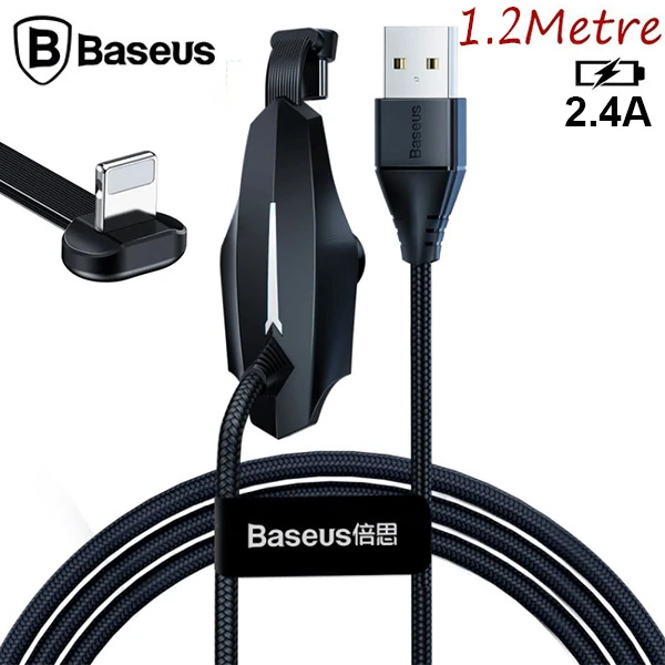 Baseus Colorful Suction iPhone Oyuncu Usb Şarj Kablosu 2.4A 1.2m - Siyah
