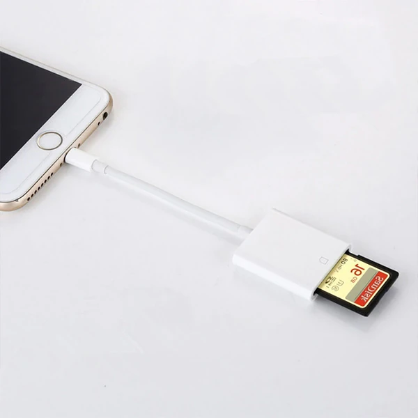 İPhone/İPad Lightning To SD Kart Hafıza Kart Adaptörü NK105 - Beyaz