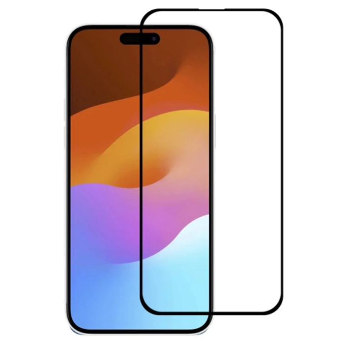 Ally iPhone 15 Plus Full Glue Tempered Kırılmaz Cam Ekran Koruyucu - Siyah