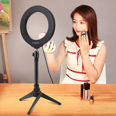 Puluz 6.2CM PKT3032 Led Işık 16cm Stand YoutuberCanlı Yayın Selfie TikTok Makeup