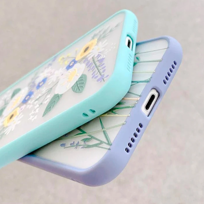 iPhone 12 Pro Max 6.7inç Kamera Korumalı Çiçek Desenli Silikon Kılıf - Desenli 3