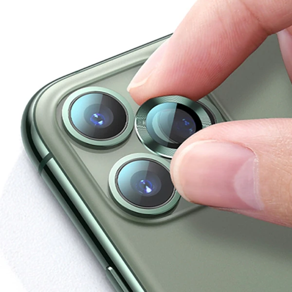 Ally İPhone 11 Pro-11 Pro max Kamera Lens Koruyucu Aluminium 3 adet - Gümüş
