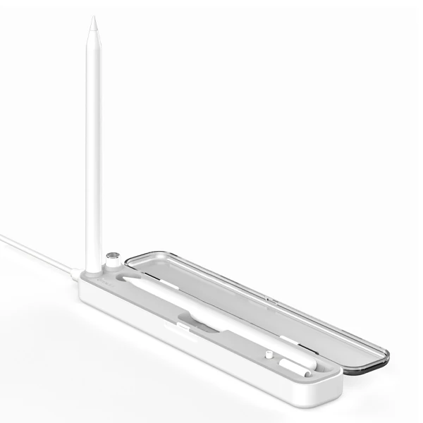 Ally Apple Pencil İçin Taşınabilir Şarjlı Kalem Kutusu - Beyaz