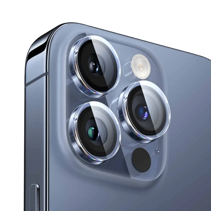 Baseus iPhone 15 Pro/15 Pro Max için Corning Serisi HD Cam Kamera Koruyucu - Şeffaf 2