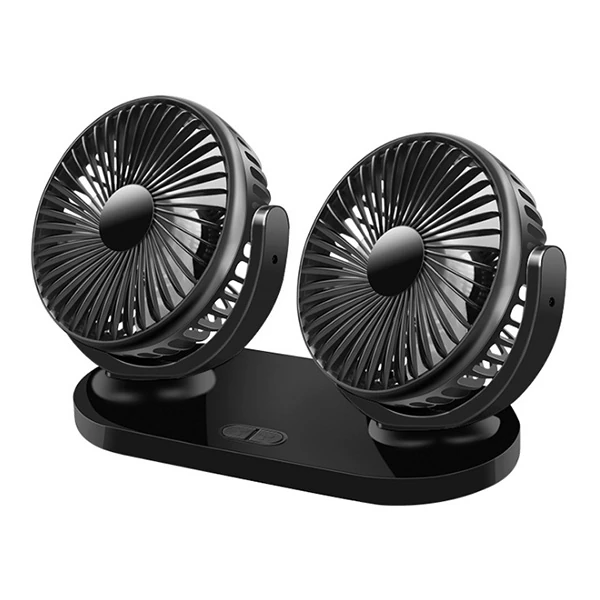 Ally Çift Başlıklı Araç Fanı Oto Fan Vantilatör R-8037 - Siyah