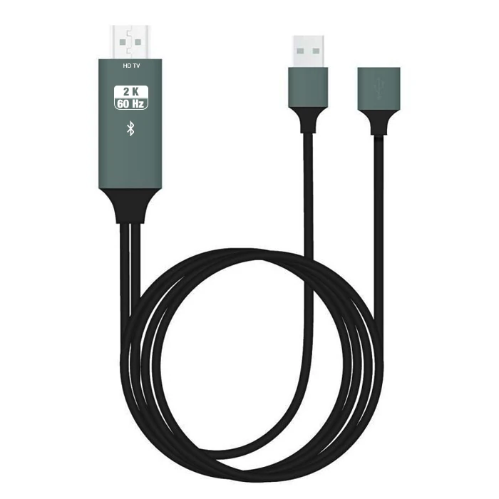 Ally Phone Usb Hdtv Cable Lightning Type C hdmi kablosu - Gri