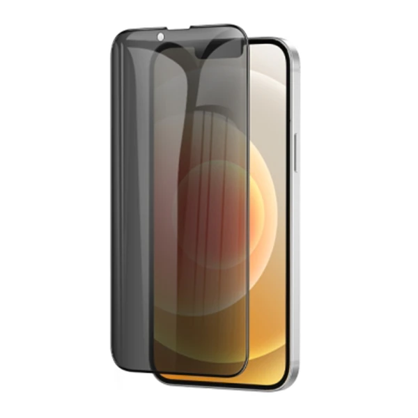 Ally İPhone 13 Mini 3D Full Privacy Gizlilik Cam Ekran Koruyucu Anti-Spy - Siyah