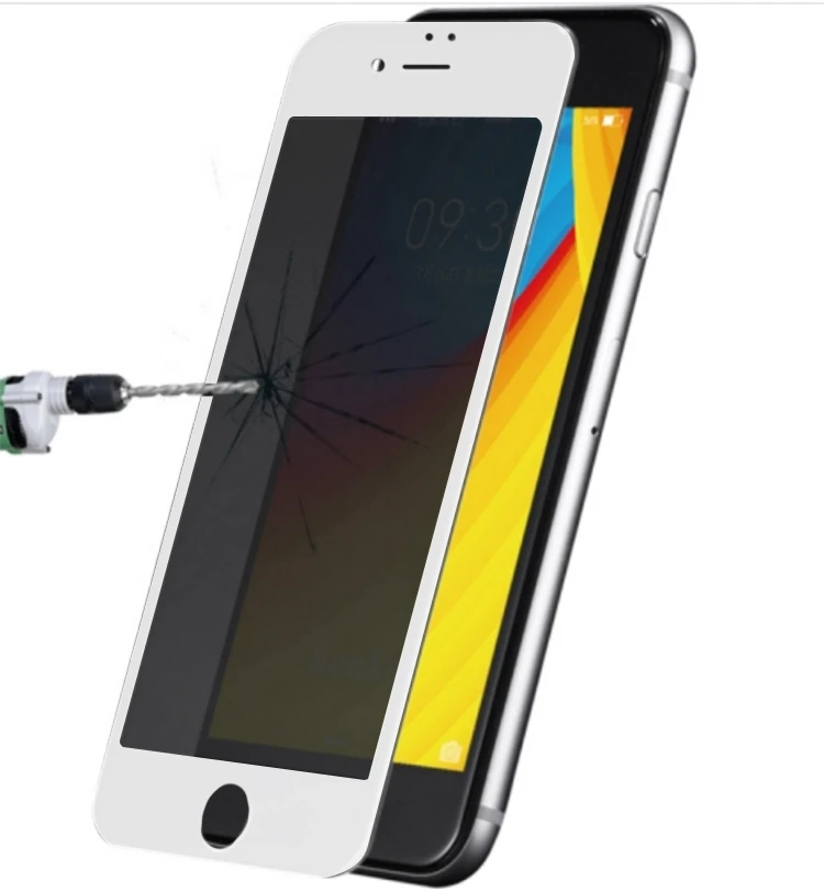 iPhone SE3-SE2 İPhone 8-7 3D Full Privacy Gizlilik Kırılmaz Cam Ekran Koruyucu - Beyaz