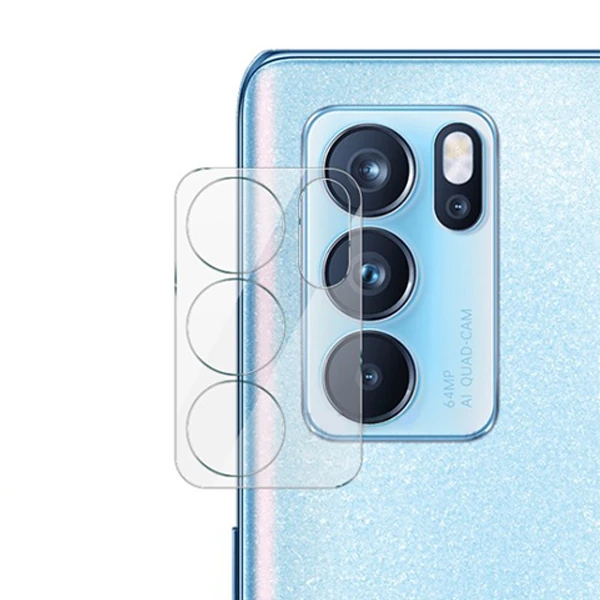 Oppo Reno6 Pro 3D Full Tempered Cam Kamera Koruyucu - Şeffaf 2