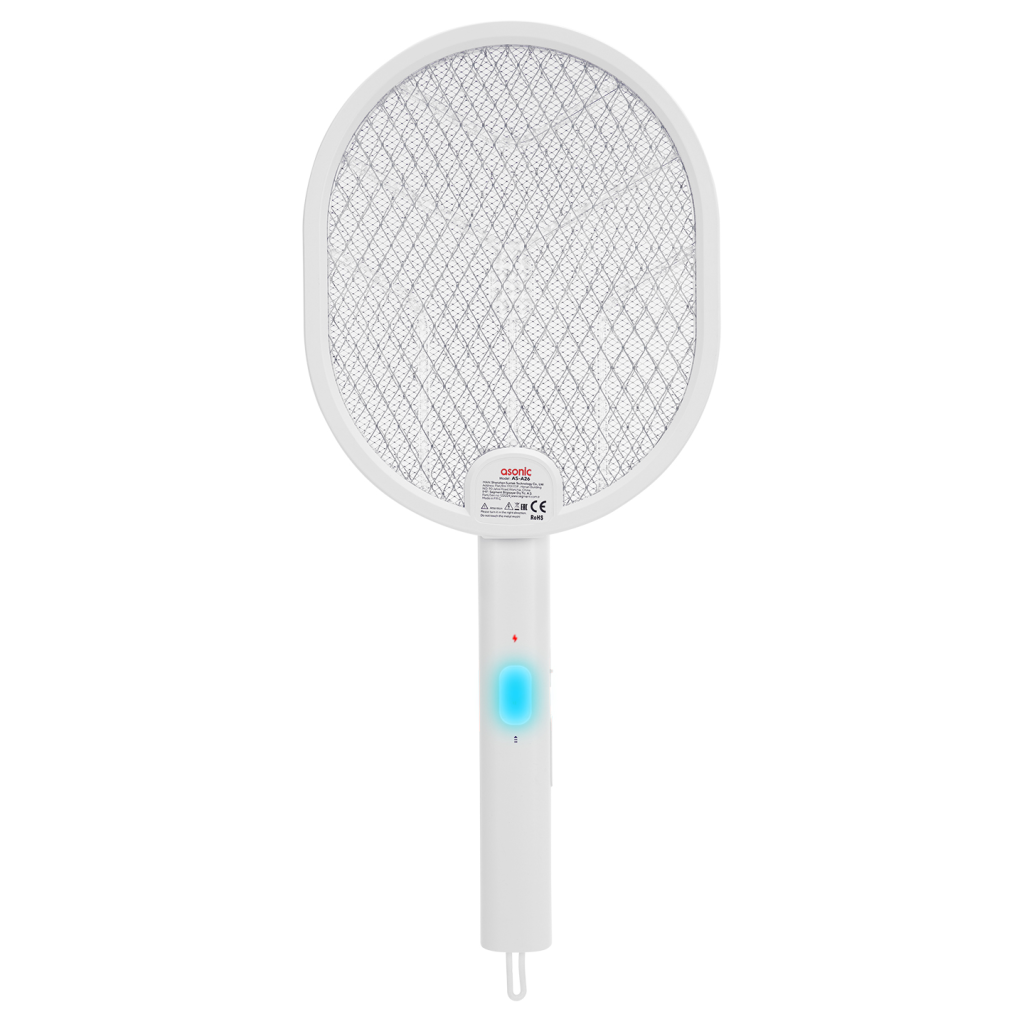 Asonic Asonıc AS-A26 Beyaz 3000V Raket Tipi UV Mor Işıklı 1200mAh Bataryalı Şarj Edilebilir Katlanabilir Sinek Öldürücü(1923)