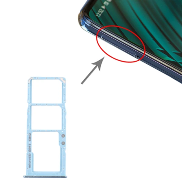 Samsung Galaxy A51 SM-A51 Sim Hafıza Kart Kapağı Tutucu - Gümüş