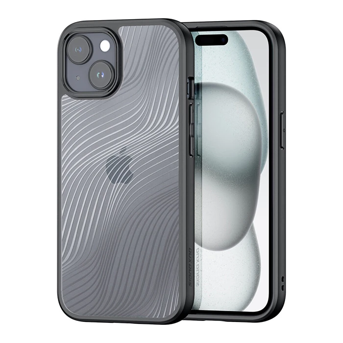Dux Ducis iPhone 15 Aimo Series Premium Buzlu Sert PC-TPU Kılıf - Siyah
