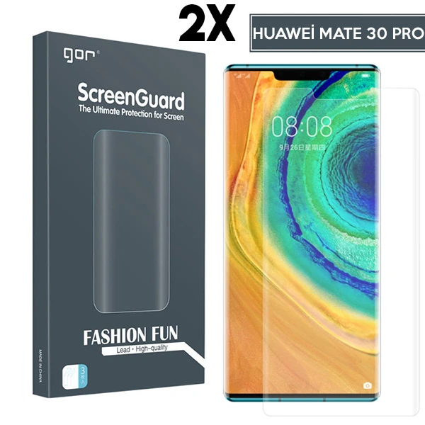 Gor Huawei Mate 30 Pro 3d Kavisli Full Kaplama Darbe Emici Ekran Koruyucu 2 Adet Set - Şeffaf 2