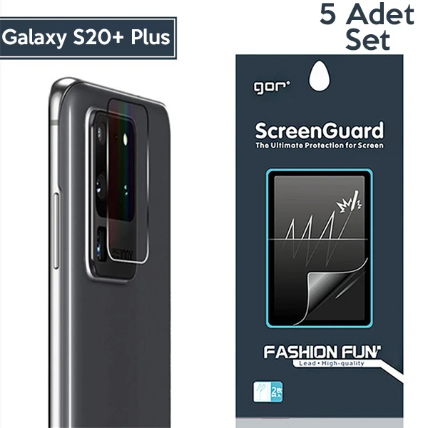 GOR Samsung Galaxy S20+Plus Kamera Lens Koruyucu 5 Adet - Şeffaf 2