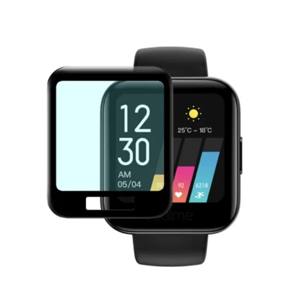 Ally Oppo Realme Watch 3D Full Kaplama Ekran Koruyucu PET+Pmma - Siyah