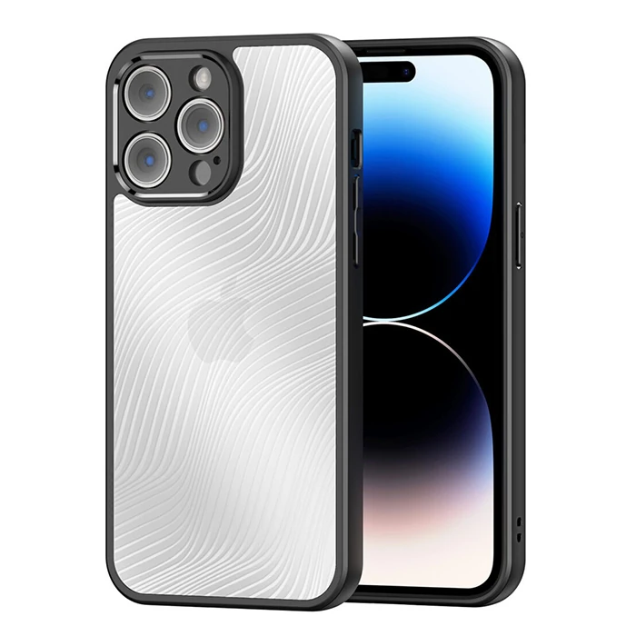 Dux Ducis iPhone 14 Pro Aimo Series Premium Buzlu Sert PC-TPU Kılıf - Siyah
