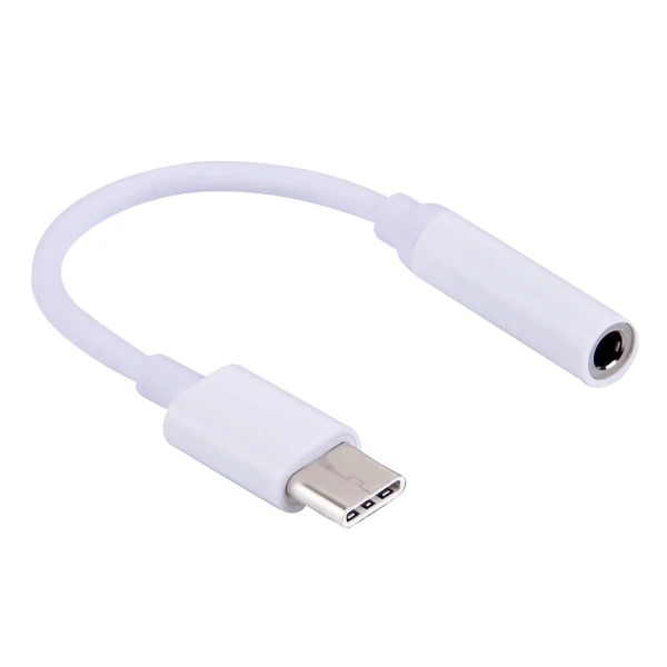 Type-C 3.5mm Kulaklık Dönüştürücü Aparat Aux Çevirici Adaptör - Beyaz