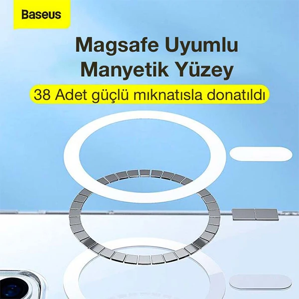 Baseus Crystal iPhone 12 Pro Max Kılıf Magsafe Uyumlu Manyetik Kılıf - Şeffaf 2
