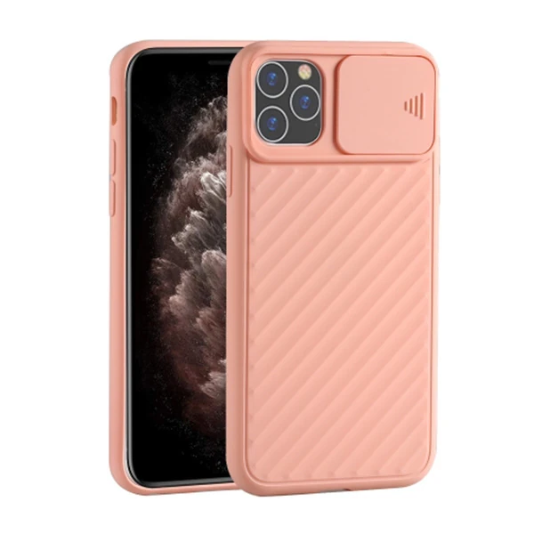 Ally İPhone 11 Pro 5.8 Kılıf Kamera Kapatan koruyucu Sürgülü Kılıf - Kırmızı