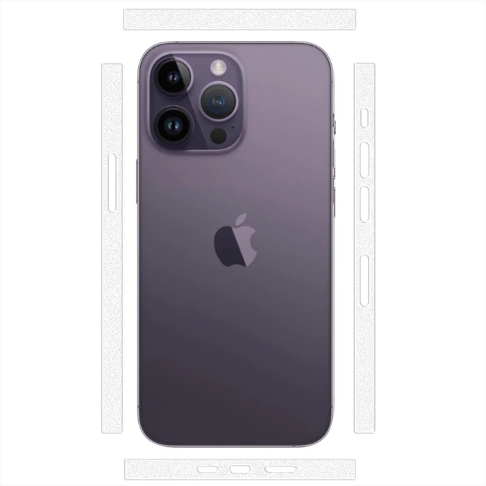 Ally iPhone 14 Pro Max Hidrojel Hayalet Yan Alt Üst Kaplama Koruyucu Film - Şeffaf 2