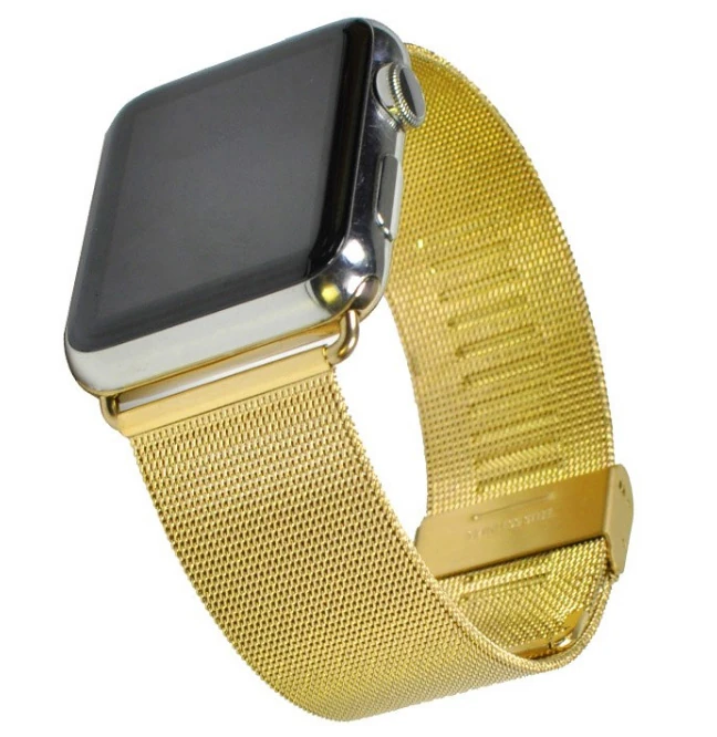 Ally Apple Watch 7-8 41mm 6-5-4 40mm Kayış Kordon Milano Metal Klasik Kopça 3-2-1 38mm - Siyah