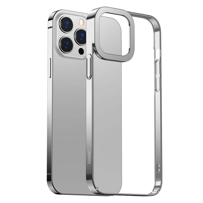 Baseus Glitter iPhone 13 Pro Kılıf Renkli Kenar Şeffaf Kılıf - Mavi