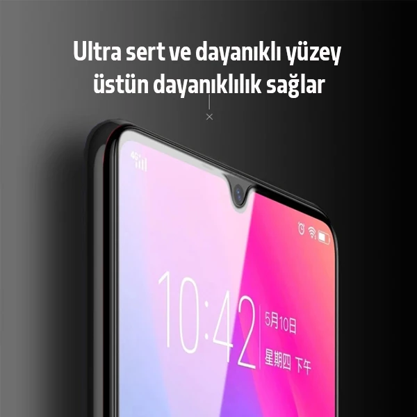 Ally Xiaomi Redmi 9 9D Full Glue Tempered Cam Ekran Koruyucu - Siyah
