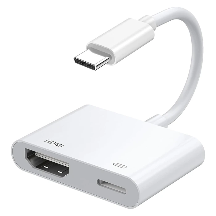 Ally İPhone 15 Type-c to Type-c + Hdmı Çevirici Kablo Dijital AV Adaptörü - Beyaz