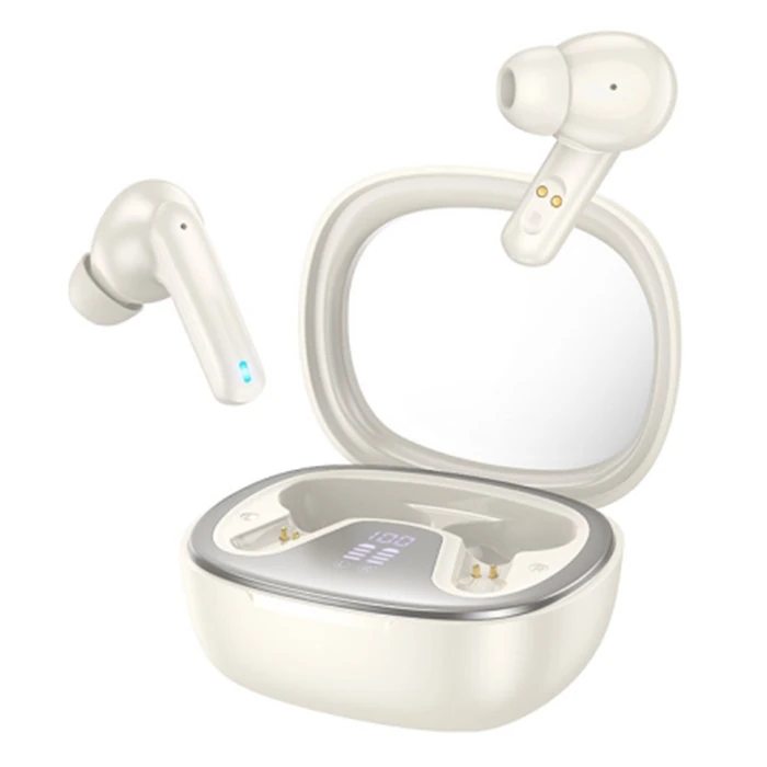 Hoco EQ6 Göstergeli TWS Bluetooth 5.3 Kablosuz Stereo Kulakiçi Kulaklık - Beyaz