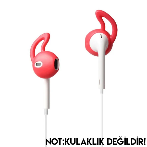 Ally AirPod Kulaklık Silikonu Sabitleyici (Sağ-Sol Set) - Kırmızı