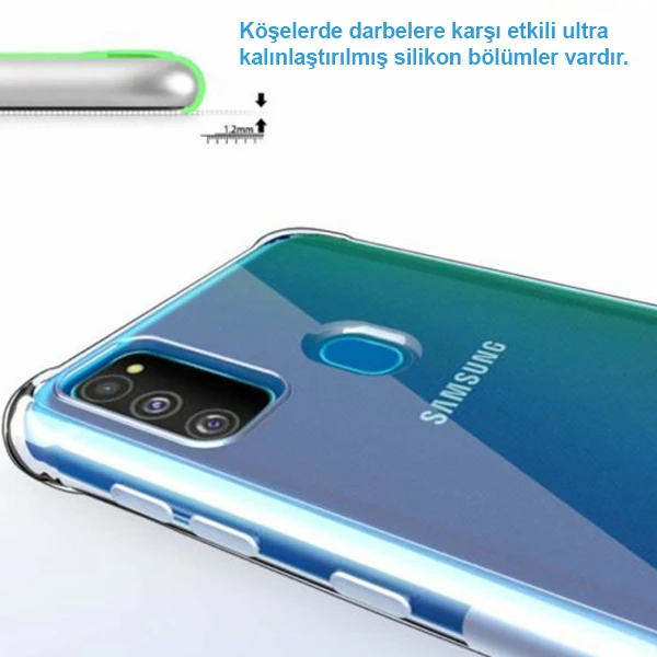 Ally Samsung Galaxy M30S Anti-Drop Darbe Emici Silikon Kılıf - Şeffaf 2