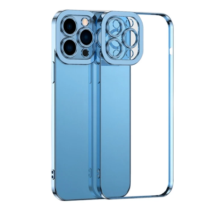 Ally Fashion Series iPhone 11 Pro Kılıf Renkli Kenar Lazer Çerçeveli Silikon Kılıf - Gümüş