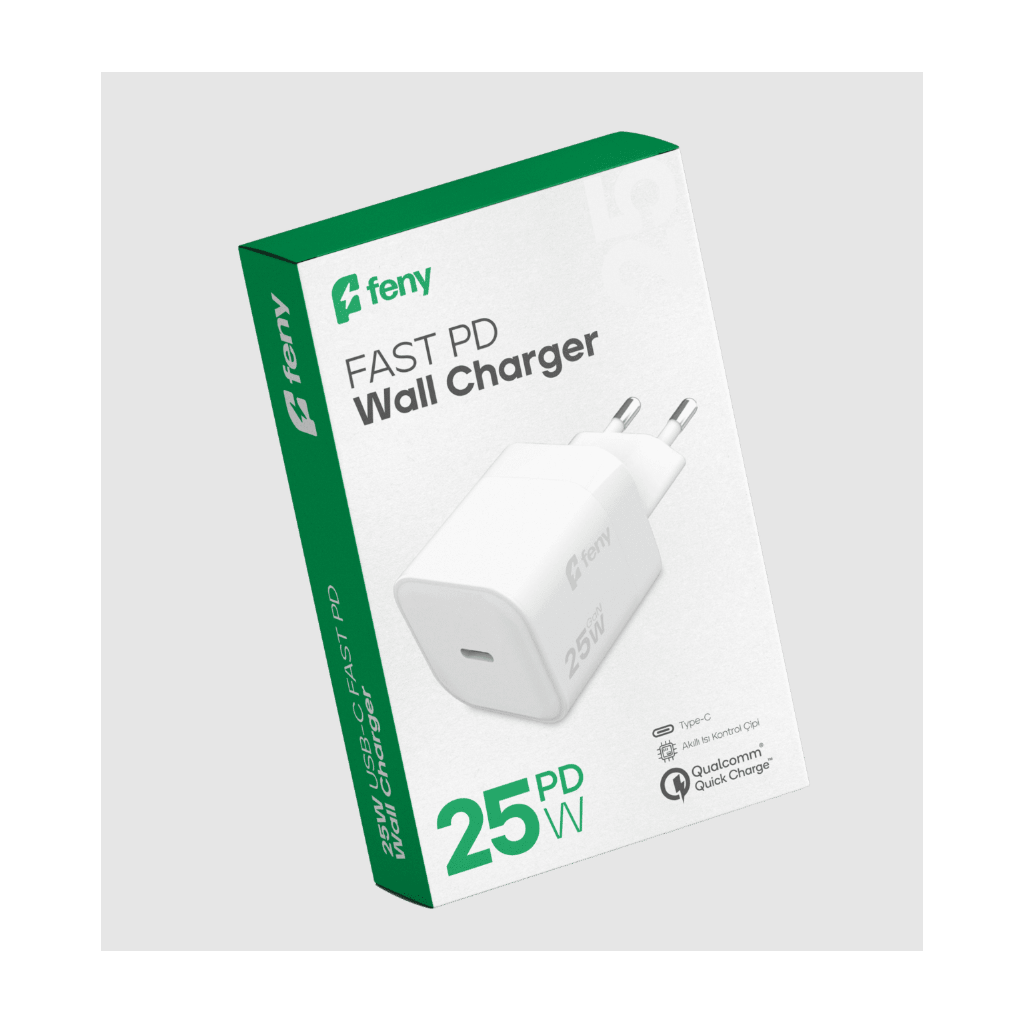Feny FN-C25 25W Type-C Akıllı Isı Kontrol Chip Qualcomm Quick Charge 3.0 ŞARJ Adaptörü(1923)
