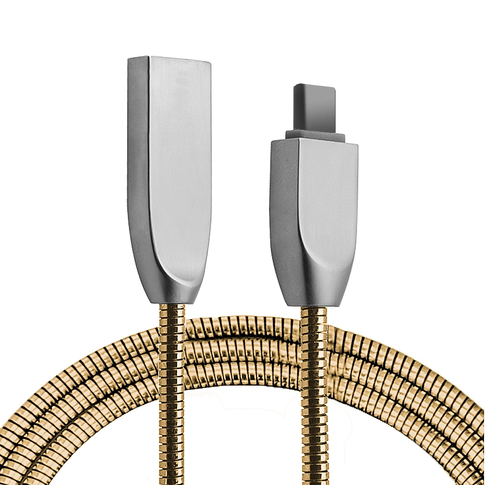 Ally Usb Type-C Zinc Alloy Dayanıklı 24 A Metal Usb Kablo - Gold