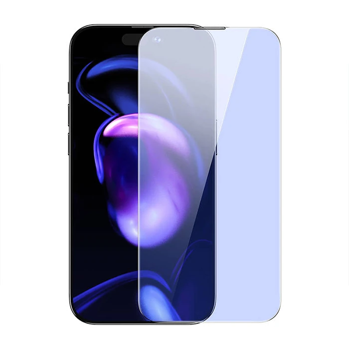 Baseus iPhone 15 Pro Full Koruma Anti Mavi Işık Tempered Cam Ekran Koruyucu 2 Adet Set - Şeffaf 2