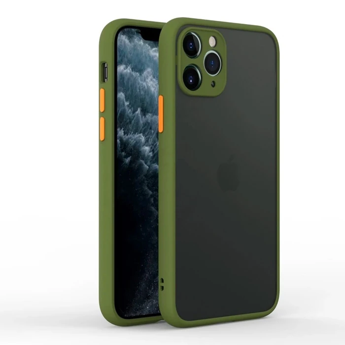 iPhone 11 Pro Max 6.5inç Kamera Korumalı Premium Silikon Kılıf - Asker Yeşili
