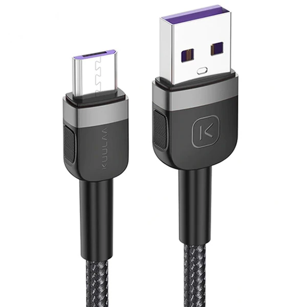 Kuulaa Mikro Usb 3A Hızlı Şarj 0.50CM kısa Android Usb Şarj Kablosu - Siyah-Gri