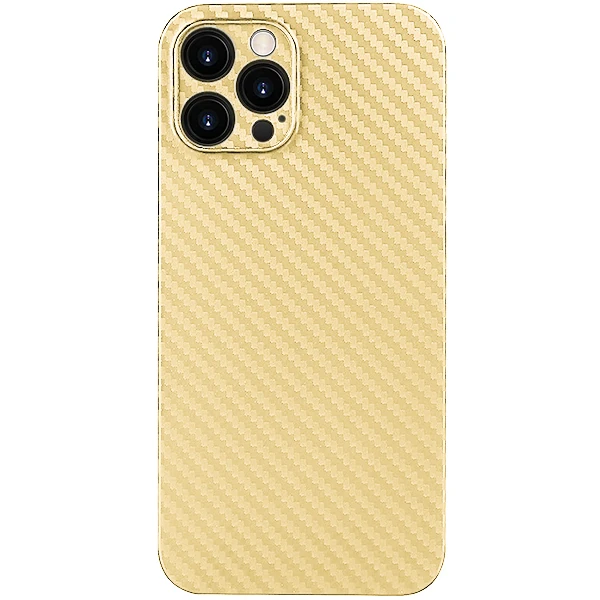 İPhone 12 Pro Max Luxury Renkli Tempered Arka Koruma Kamera Koruma - Gold