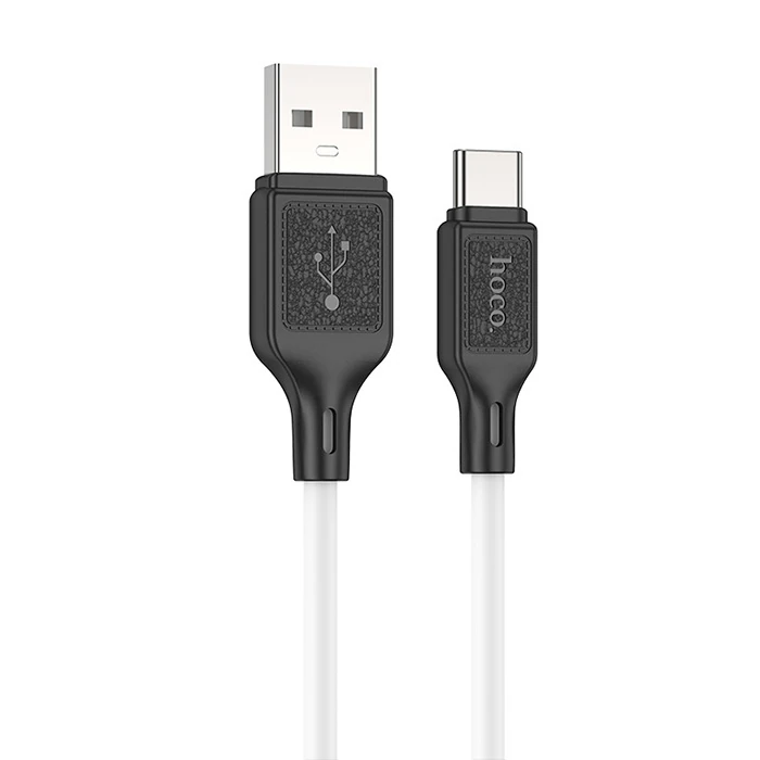 Hoco X90 USB to Type-C 3A Silikon Hızlı Şarj ve Data Kablosu - Siyah