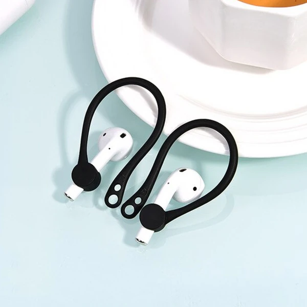 Kuulaa Apple Airpods İçin Çengeli Kulaklık Kancası Tutucu Anti-Lost - Siyah