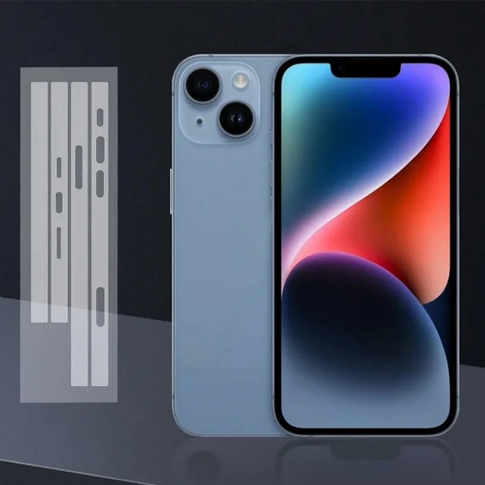 Ally iPhone 15 Hidrojel Hayalet Yan Alt Üst Kaplama Koruyucu Film - Şeffaf 2