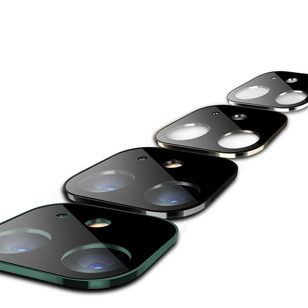 iPhone 11 6.1 İnch 3D Metal Kamera Koruyucu Metal Lens - Siyah &amp; Gold
