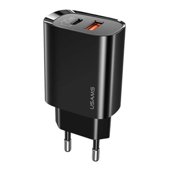 Usams iPhone 20W QC3.0 + PD3.0 Hızlı Şarj Başlık US-CC121 T35 - Siyah