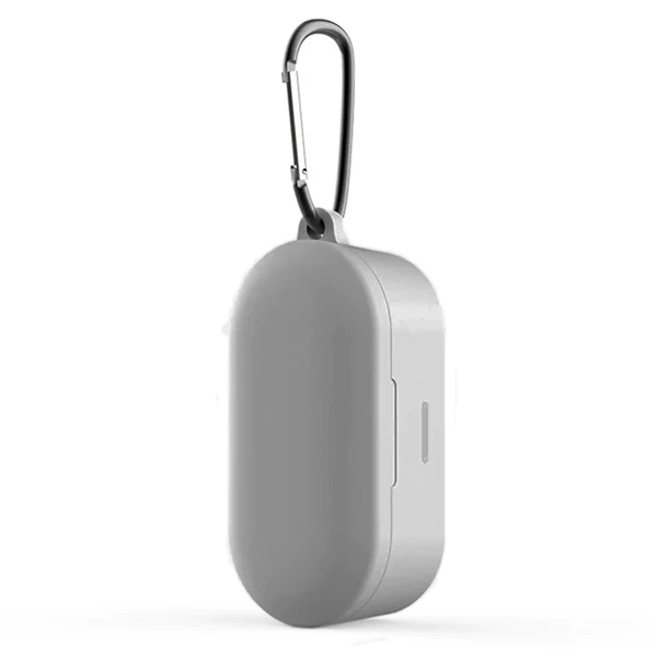 QCY T1S/T2C Bluetooth Kulaklık İçin Silikon Koruma Kılıf+ Anahtarlık - Beyaz