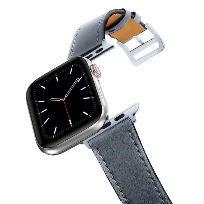 Ally Apple Watch 7-8 45mm 6-5-4 44mm Watch Ultra 49mm Single Coil Deri Kayış Kordon 3-2-1 42mm - Kırmızı