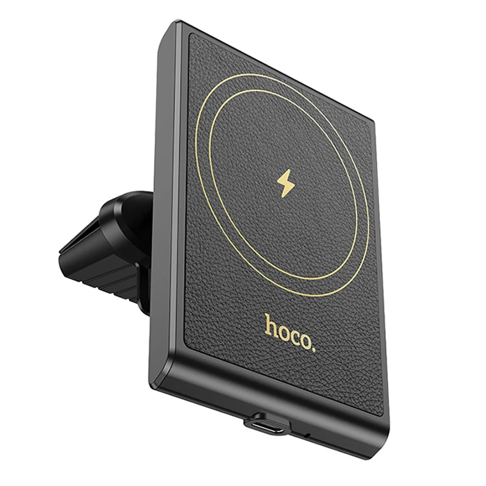 Hoco HW19 Klima Havalandırma Bölmesi Wireless Kablosuz Hızlı Şarj Araç Telefon Tutucu - Siyah