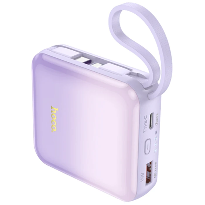 Hoco Q23 Blade 10000mAh 22.5W+PD20W Kablolu Powerbank - Mor