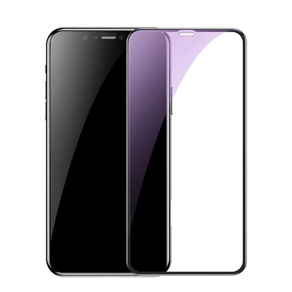 Baseus İphone 11 Pro Max 0.20mm Anti Blue Ray Tam Ekran Koruyucu - Siyah
